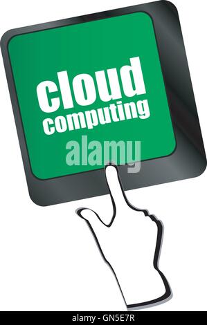 computer keyboard for cloud computing, business concept Stock Vector