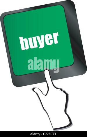 buyer button on keyboard key - business concept Stock Vector