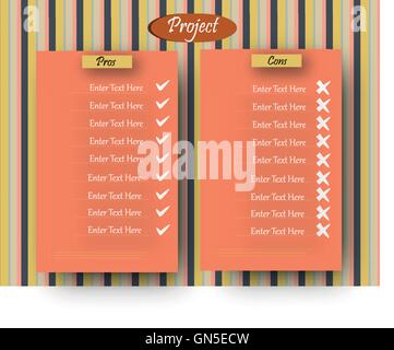 two menu tables with checks Stock Vector