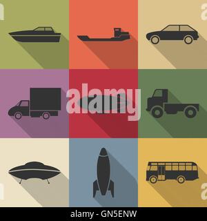 Transport icons, vector illustration. Stock Vector