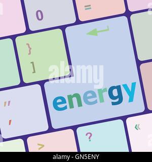 energy button on computer pc keyboard key vector illustration Stock Vector