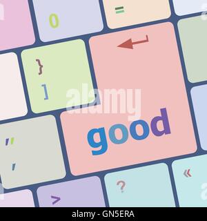 News concept Good on computer keyboard background vector illustration Stock Vector