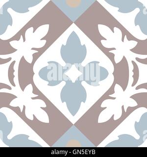 Portuguese tiles seamless pattern. Vintage background - Victorian Stock Vector