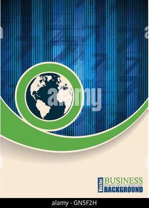 Blue green brochure with arrows stripes Stock Vector