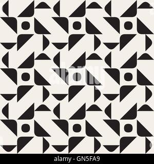 Vector Seamless Black and White Geometric Pattern Stock Vector