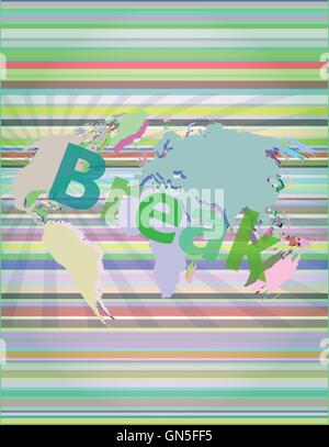 The word break on digital screen, business concept vector illustration Stock Vector