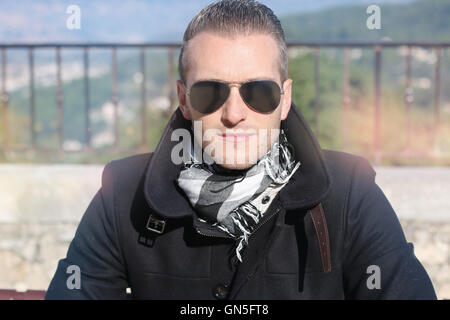 Handsome blond man wearing sunglasses Stock Photo