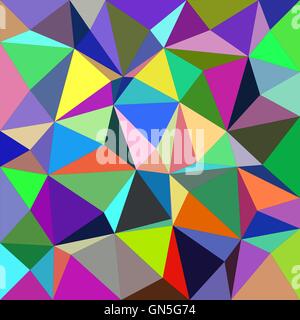Multicolored irregular triangle mosaic background Stock Vector