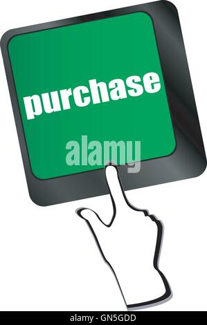 purchase key in place of enter keyboard button Stock Vector