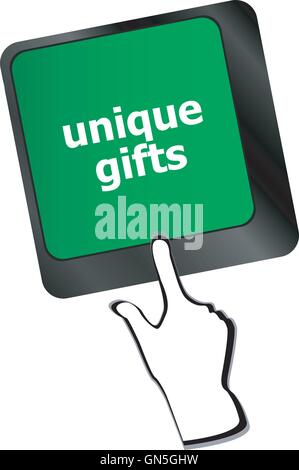 unique gifts, events button on the keyboard keys - holiday concept Stock Vector
