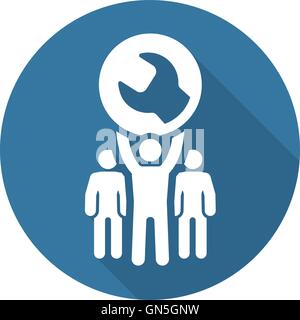 Service Support Icon. Flat Design. Stock Vector