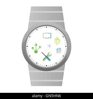 Vector Smart Watch Icons isolated on white Stock Vector