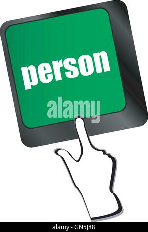 word person on computer keyboard key Stock Vector