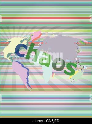 chaos word on business digital touch screen vector illustration Stock Vector