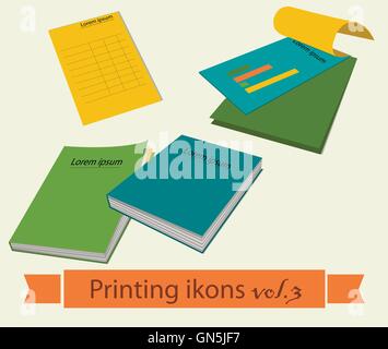 Print icons set3. Stock Vector
