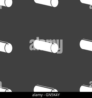 pencil case icon sign. Seamless pattern on a gray background. Vector Stock Vector