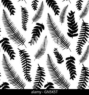 Hand drawn delicate decorative vintage leaves in black and white Stock Vector