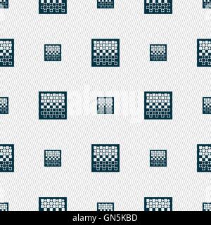 checkers board icon sign. Seamless pattern with geometric texture. Vector Stock Vector