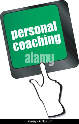Keyboard key with enter button personal coaching Stock Vector