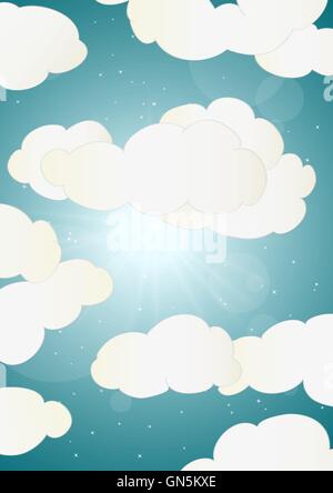 light blue sky white clouds pattern seamless vector 10 eps Stock Vector ...