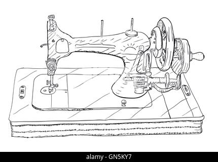 simple sewing machine drawing