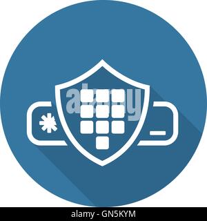Security Code Icon. Flat Design. Stock Vector