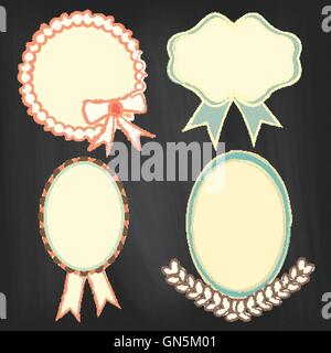 Vector Collection of Chalkboard Style Banners Stock Vector