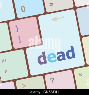social concept: computer keyboard with word dead vector illustration Stock Vector
