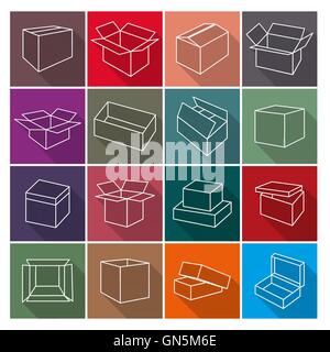 Icons box, vector illustration. Stock Vector