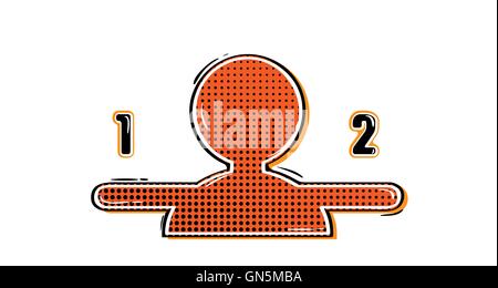 comic avatar with numbers Stock Vector