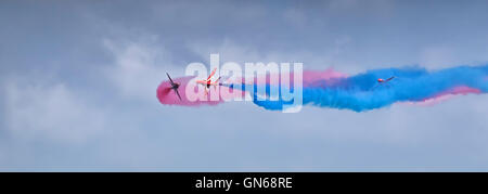 Red Arrows display maneuvers 2016 Stock Photo