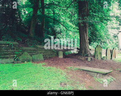 Graves near the woods Stock Photo