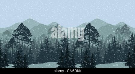 Seamless Winter Woodland Landscape Stock Vector Image & Art - Alamy