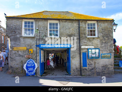 Rustic Building housing Port Isaac Fisherman Ltd pictured on a sunny summers afternoon, Port Isaac, North Cornwall, UK Stock Photo