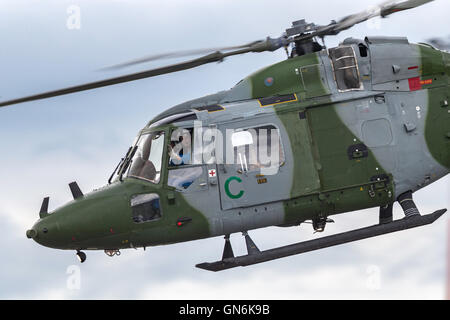 British Army (Royal Army) Air Corps (AAC) Westland Lynx AH7 battlefield reconnaissance helicopter. Stock Photo