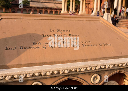 Tomb of John Russell Golvia Lieut Governor of the North West Province of India inside the main grounds of the the16th-century Mughal Stock Photo