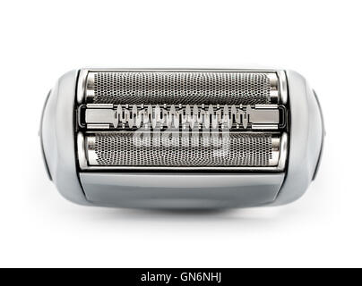 Electric shaver on white background, isolated close-up Stock Photo