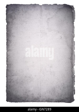 Old black paper isolated on white background Stock Photo