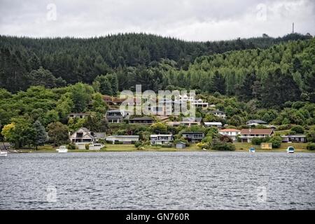 House, Lake Taupo, New Zealand Stock Photo