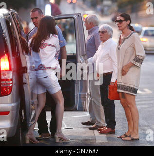 Bernie Ecclestone reunites with his ex-wife Slavica Ecclestone on Bernie’s yacht Petara in Port Gruz, Dubrovnik, Croatia. The Formula 1 supremo was also with his wife Fabiana Flosi. They then headed to a restaurant for dinner in a van.  Featuring: Bernie Stock Photo