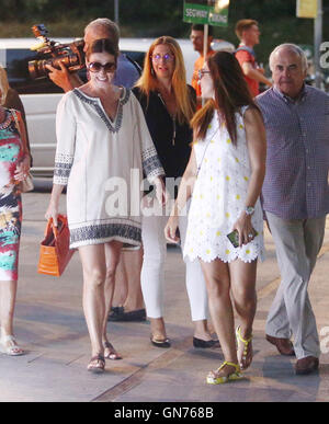 Bernie Ecclestone reunites with his ex-wife Slavica Ecclestone on Bernie’s yacht Petara in Port Gruz, Dubrovnik, Croatia. The Formula 1 supremo was also with his wife Fabiana Flosi. They then headed to a restaurant for dinner in a van.  Featuring: Slavica Stock Photo