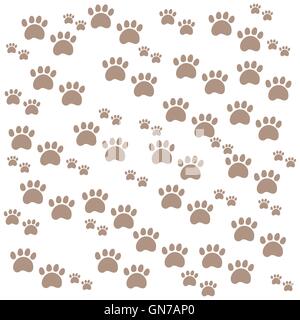 Nice picture of wild animal traces on a white background Stock Vector