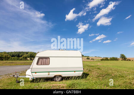 Caravan on a campsite Stock Photo