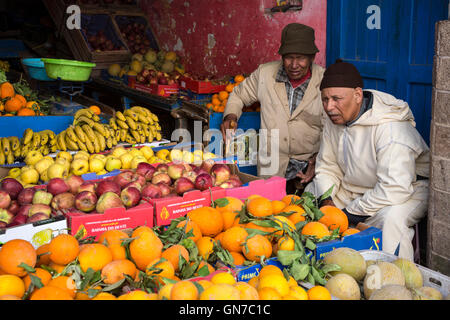 Essaouira, Morocco.  Fruit Vendor in the Medina. Stock Photo