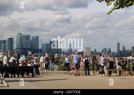 View of London city skyline from the Royal Observatory Greenwich Stock Photo