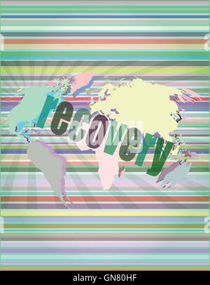 Information concept: word recovery on digital background vector illustration Stock Vector