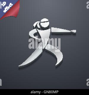 Karate kick icon symbol. 3D style. Trendy, modern design with space for your text Vector Stock Vector