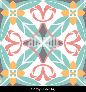 Vector ceramic tiles with seamless pattern Stock Vector