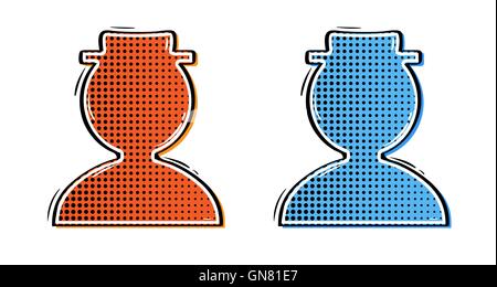 two comic avatars with hat Stock Vector