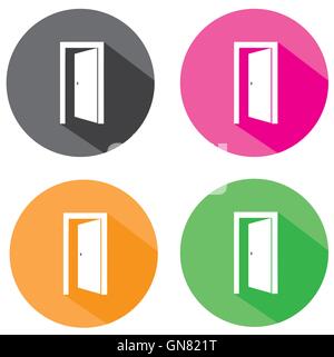 Vector Flat Door Icons Stock Vector